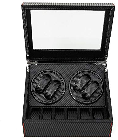 OUKANING 4 + 6 Uhrenbeweger leise Automatische Uhrbeweger Uhrenbeweger Box Geschenk für Weihnachten/Jubiläum/Vater/Geburtstag