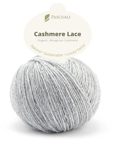 PASCUALI | Bio Cashmere Lace. Strickwolle aus 100% Kaschmirwolle Wolle zum Stricken und Häkeln, 1 Knäuel - 25g - Farbe: Feder 06