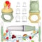 Lictin Alimentador de Fruta para Bebé-11 PCS Chupete Cuchara Biberon sin BPA Cuchara Antiahogo Dispensadora de Comida Bebe para Frutas,Verduras y Carnes, Verde