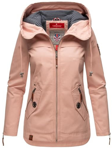 Navahoo Giacca da donna primavera giacca parka cappotto cappuccio cappuccio B692, Rosa chiaro, S