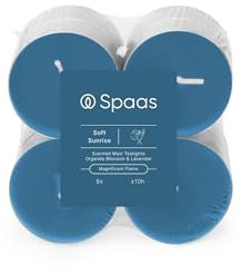 Spaas - Lumini profumati maxi, confezione da 8 pezzi, 10 ore - Soft Sunrise