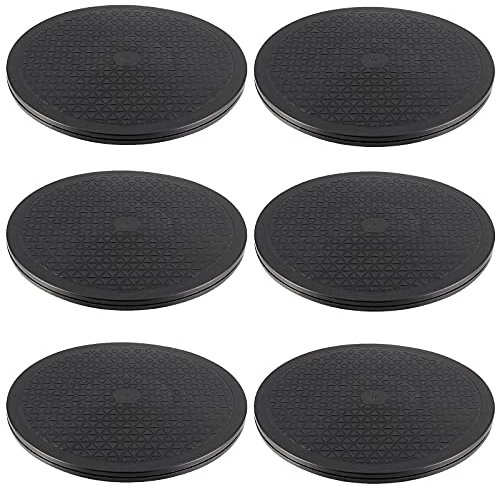 MUKLEI Lazy Susan Plattenspieler-Organizer, Drehteller, Drehtablett, robust, drehbar, einseitig, 360° drehbar, mit Stahlkugellagern für Laptops, TV, Computer, Monitor, 6 Stück