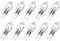 Lot de 10 ampoules halogènes G4 20 W 24 V à intensité variable, capsule transparente, blanc chaud