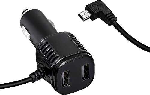 RIIEYOCA Dashcam Mini-USB-Stromkabel, mit 2 USB-Anschlüssen für die meisten Dashcams und GPS-Navigation, kompatibel mit USB-Port-Geräten (3,5 m/11,48 Fuß)