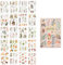 PET Transparente Dekorative Aufkleber, Infeelme 150 Stücke Pflanzenmuster Klebstoff Scrapbook Aufkleber für Bullet Journal,Tagebuch, Planer, Zeitplanbuch, Agenda, Kalender