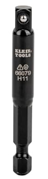 Klein Tools 66079 Impact Flip Socket Adapter, Small 1/4 to 1/4 -Inch Hex Adapter, Use with Klein Tools Flip Impact Socket Set 66070