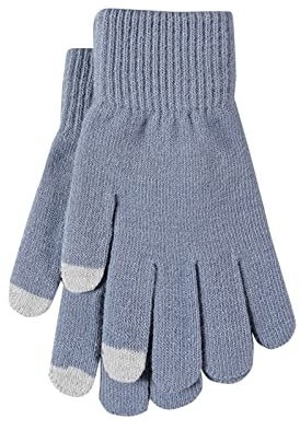 Winter-Handschuhe, gestrickt, einfarbig, Wolle, verdickt, gebürstet, Fünf-Finger-Fahrrad-Handschuhe, warme Damenhandschuhe (B, Einheitsgröße)