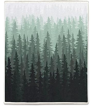 arteneur WC Vorleger ohne Ausschnitt 50x60 cm Tannenwald | Badezimmerteppich 550 g/m², weich, saugstark, schnelltrocknend, rutschfeste Unterseite, 40°C waschbar, für Fußbodenheizung