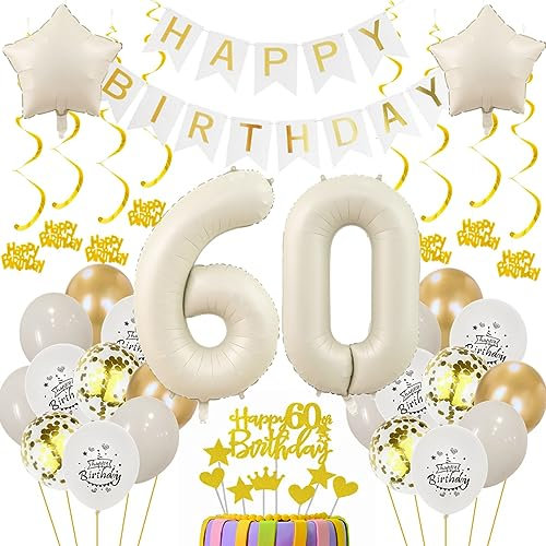 60 Geburtstag Deko Frauen 60. Geburtstagsdeko Beige Gold Ballon 60 Geburtstag Deko Männer Beige 60 Luftballon Geburtstagsdeko Frauen Mann 60 Jahr Geburtstagdeko Beige Luftballon 60. Geburtstag
