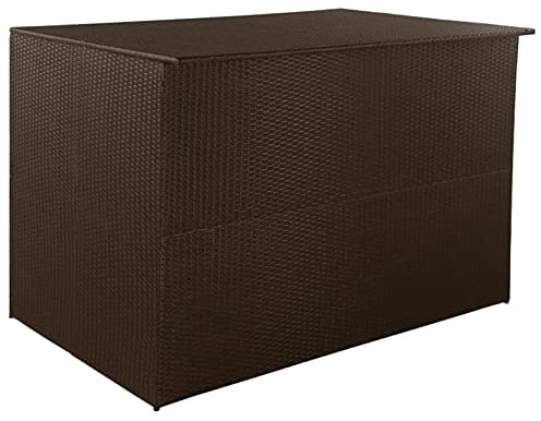 Festnight gartenbox wasserdicht XXL gartentruhe Auflagenbox Wasserdicht aufbewahrungsbox Garten kissenbox Garten Polyrattan Sitztruhe-Braun-150x100x100 cm