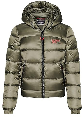 Superdry Damen Sports Bomberjacke mit Steppung Blassolivgrün 38