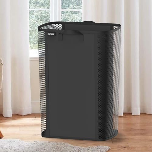 NPET 75L Laundry Basket, Collapsible Laundry Hamper with PEVA Waterproof Material Washing Basket, Foldable Clothes Bag Storage Basket Bin for Laundry, Bedroom and Bathroom