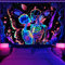 Alishomtll Schwarzlicht Wandteppich Wandbehang UV reaktive Skelett Schädel Schmetterling Wandtuch Aesthetic Umarmung Kuss Kunstvoll Tapisserie Wanddekor für Wohnzimmer Schlafzimmer 210x150cm