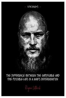 ZAPORA Ragnar Lothbrok Zitat Vikings TV Show Filmposter Leinwand Poster Schlafzimmer Dekor Sport Landschaft Büro Zimmer Dekor Geschenk ungerahmt 30 x 45 cm