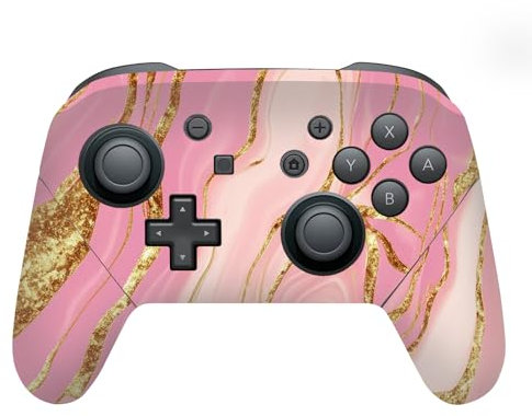 Head Case Designs Rosa E Oro Marmo Vinile Sticker Gaming Pelle Adesivo Compatibile con Nintendo Switch PRO Controller