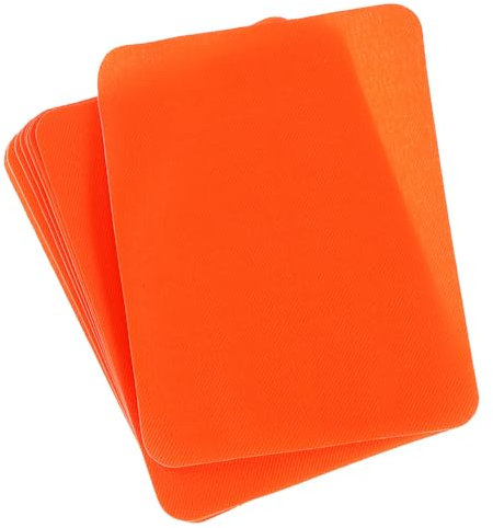 sourcing map Iron on Patches for Clothing Fabric Repair Patches Iron-On Mending Fabric 4.9x3.7 for Clothes, Pants, Bags Hole Repairing and Decoration Pack of 10 (Tangerine)