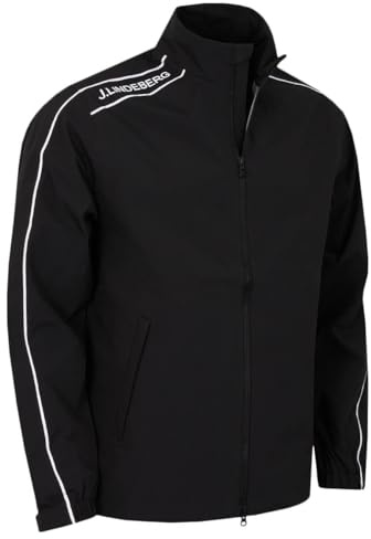 J.Lindeberg Mens Theo Waterproof Golf Rain Jacket - Black - S
