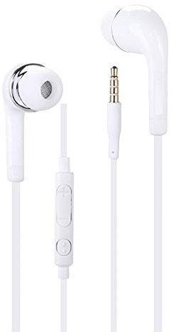 Auricolari compatibili con Samsung Galaxy A55 di alta qualità audio in-ear in silicone ultra comfort, isolamento del rumore con controllo del volume e microfono - bianco
