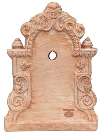 Biscottini Frontone per Fontana da Giardino L37xPR3xH47 - Frontone per Fontana da Giardino Esterno - Arredo Giardino in Terracotta Toscana - Giardino Arredo Esterno Made in Italy