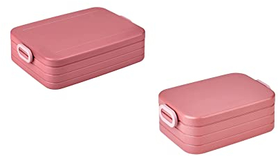 Mepal | Take a Break Duo Pack | Brotdose To Go | Lunchboxen für 2 bis 4 Sandwiches oder 4 bis 8 Brotscheiben | ideal für Meal Prep | Essenbox mit Unterteilung | Vivid mauve