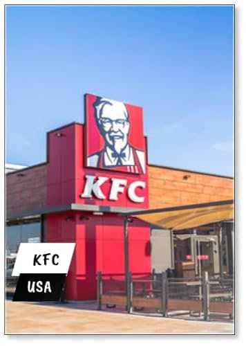 KFC Fast Food Restaurant Logo at Its Building, Kühlschrankmagnet