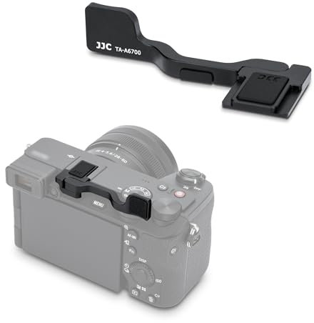 JJC A6700 Impugnatura Pieghevole in Metallo per Fotocamera Sony Alpha 6700 A6700, ILCE-6700 Supporto in lega di Alluminio per i Pollici della Fotocamera con Protezione Imbottita in Silicone