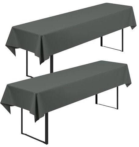 2 Stück Biertisch Tischdecke Universal für 50cm u.70cm Biertische Hussen für Biertisch Biertischhussen Blickdichte Biertisch-Husse Bierzeltgarnitur Waschbar Biertischdecke 100x250cm(Anthrazit)