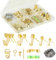 283Pcs Heavy Duty Picture Hooks for Hard Walls-Picture Hanging Kit Picture Hangers with Wire,Sawtooth, D-Ring, Nails with Screws for Mirrors, Picture Frames ,Decor & Paintings (Gold)