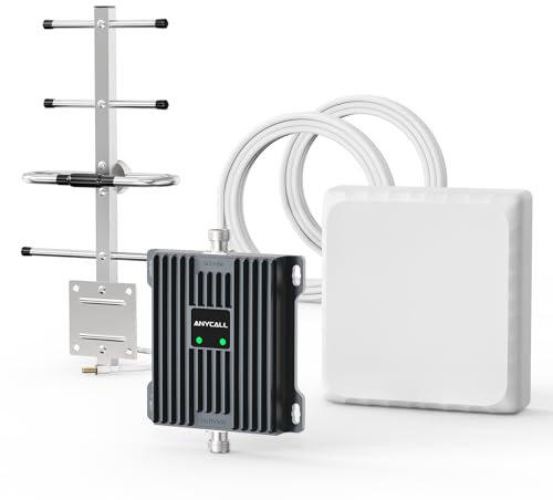 ANYCALL Empfangsverstärker Handy auf Band 20/8, Mobilfunk Signalverstärker für alle Netzanbieter in Deutschland, E-plus/O2/T-Mobile/Vodafone, Kompatibel 4G 3G 2G GSM LTE, 70dB Maximale Verstärkung