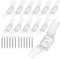 Teaaha 12 PCS Washing Line Cleat, Clear Window Blind Cord Cleats, Transparent Plastic Safety Cord Holders with Screws Cleats Safety Wraps for Home, Office Blinds, Curtains, Sun Shades