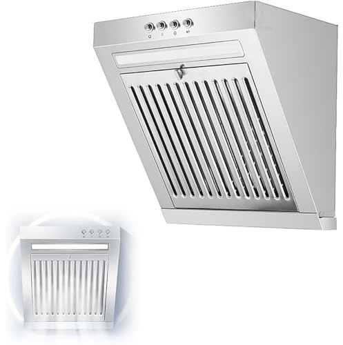 Push-pull Cooker Hood, 380mm Stainless Steel Extractor Hood with LED Light, 390pa Wind Pressure and Two Levels Of Suction Adjustment, Removable Oil Filter, for Kitchen, Restaurant, Hotel