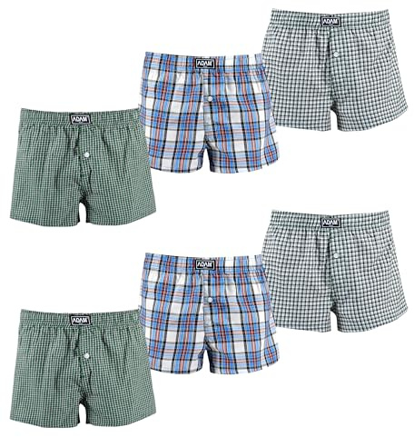 ADAM Boxershorts Herren Baumwolle 100% Weite Boxer-Shorts locker Web-Boxershorts kariert Weite Männer Unterhosen