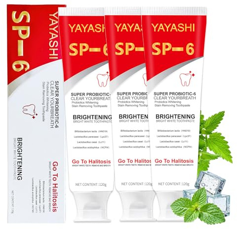 GOZINA 3 Stück Sp-6 Zahnpasta, Radiant Whitening Zahnpasta, Probiotische Aufhellende Zahnpasta für Tiefenreinigung und Frischer Atem
