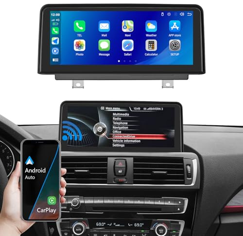 Écran Carplay sans Fil de 10,25 Pouces pour Voiture pour BMW Série 1 2 F20/F21/F22/F23 2012-2016 Année Système NBT Récepteur Audio multimédia de Voiture Support Siri/Caméra arrière/Bluetooth
