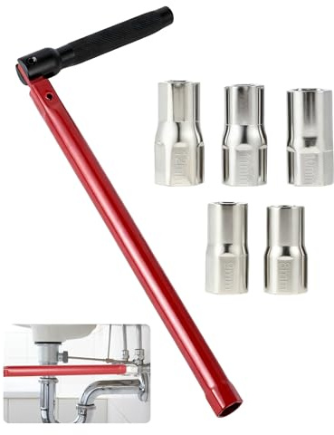 IMALPQPP Clé lavabo, outil robinet, clé abattant WC, cle a pipe et outillage plomberie, 8–12 mm réglable pour mitigeur d’évier et installations sanitaires.