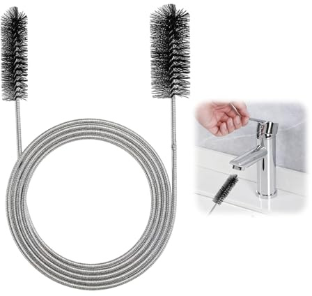 Spazzola di scarico lunga 200 cm a spirale per la pulizia dei tubi, spazzola flessibile a doppia testa, strumento per la pulizia dei tubi, spazzola per tubi per tubi larghi, canali