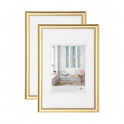 walther design Bilderrahmen Gold 20x30 cm 2er Pack Trendstyle Kunststoffrahmen KP030GD