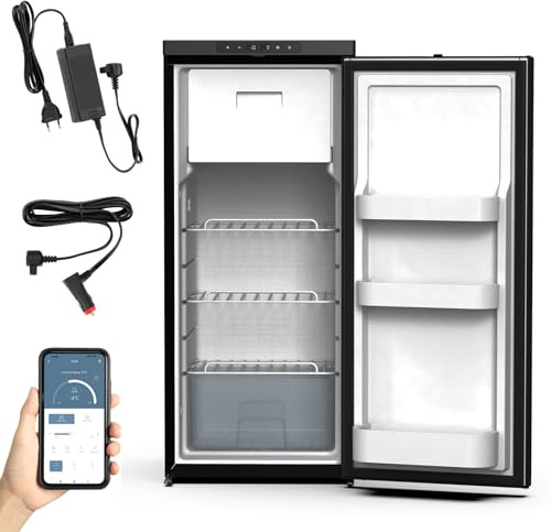 GEARFLOW 90L Kompressor Kühlbox 12V/24V/230V – Kühlbox Auto mit Gefrierfach bis -20°C, Camping Kühlschrank elektrisch mit App Steuerung, Auto Kühlschrank für Wohnmobil, LKW & Outdoor