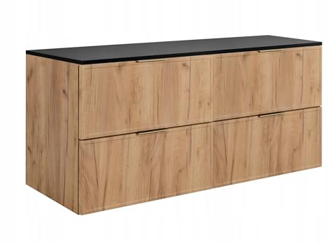 Rodan Moderne Möbel - Schrank Goldene Eiche, Grautöne - Möbelstück - Bastelregal – Bastelplatte 120,6 x 58,6 x 46 cm