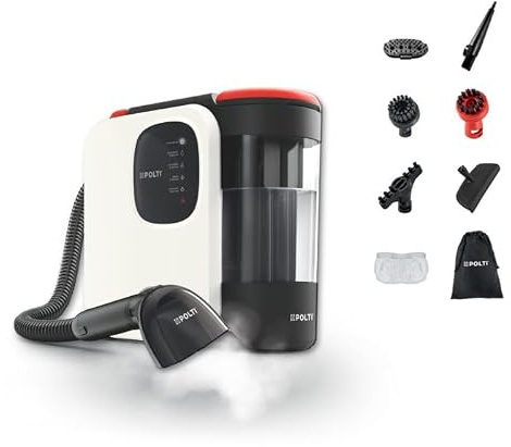 Polti StainOver SC30, shampouineusevapeur 4 en 1 pour éliminer les taches, détacheur avec fonction vapeur, idéal pour les propriétaires d'animaux, 9 accessoires inclus, Blanc