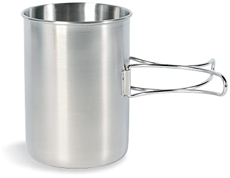 Tatonka Tasse de 850 ml - Tasse en acier inoxydable - Avec poignées rabattables et graduation du volume - Compatible avec Nalgene Weithals 1 l