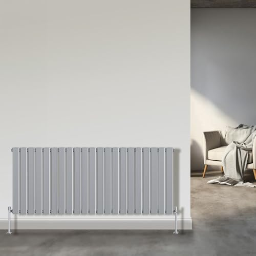 NRG 600x1428mm Horizontal Flat Panel Radiator Chrome Single Column Radiator