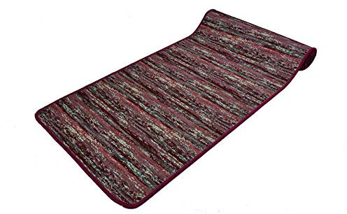 Casatessile 50 cm breite Küche Teppich. Waschbarer Küchenläufer, Rutschfester Teppich unter der Spüle. - Bordeaux, 140 cm.