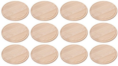 12x KESPER Fleischteller Ø 30 cm Höhe 1,5cm Buchenholz Servierteller Holzteller