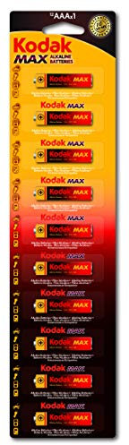 Kodak Lot de 10 Piles alcaline Max LR03/AAA – 1,5 V