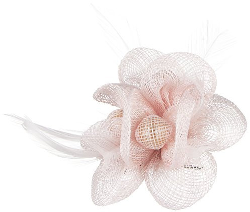 GEMVIE Bibi Mariage Femme Petit Chapeau Pince à Cheveux Fleur Broche Rose Clair