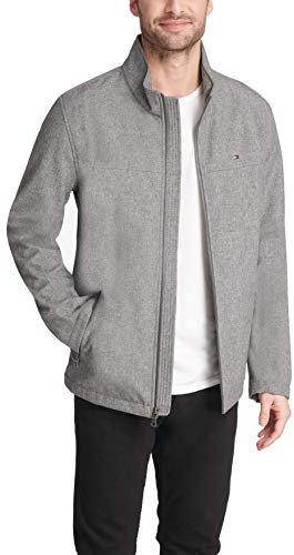 Tommy Hilfiger Veste Softshell Classique Coupe-Vent, Gris chiné, XXL Homme