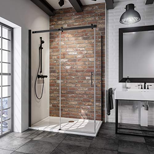 Schulte Duschkabine Schiebetür mit Seitenwand, 120 x 90 x 200 cm, Alexa Style 2.0 - Black Style, 6 mm Sicherheitsglas (ESG) Klar hell inklusive fixil-Glasbeschichtung, Schwarz