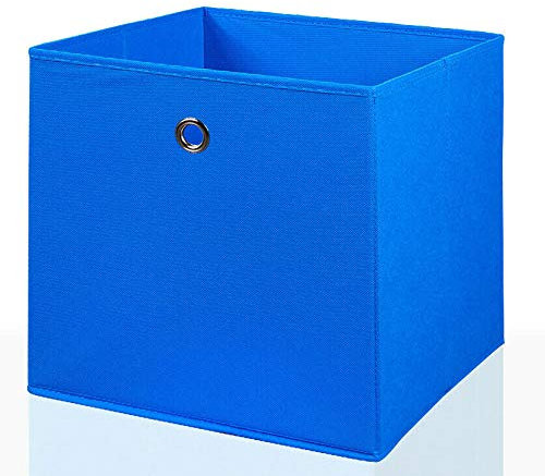 Mixibaby Faltbox Faltkiste Regalkorb Regalkiste Regalbox Aufbewahrungsbox 4 er Set, Farbe:Blau, Größe:26 cm x 26 cm
