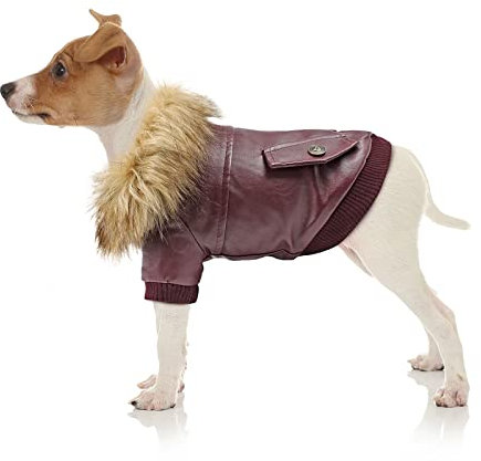 Namsan Hundemantel Hunde Jacken für Winter Warm Leder Hunde Winterjacke Wasserdicht Hundemantel für Kleine Hunde-L